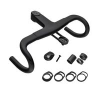 Pruojhw Manubrio in fibra di carbonio Integrato, manubrio da corsa leggero per bici da corsa, lega di alluminio antiurto accessori per bicicletta per ciclisti