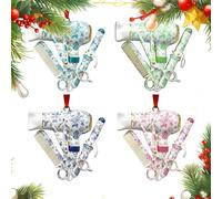 Pruojhw Ornamento per capelli - 4 pezzi acrilico bidimensionale blu e bianco decorazione per la casa, parrucchiere, decorazione natalizia - per feste di festa, ufficio, casa, camera, finestra, scuola