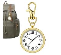 Pruojhw Orologio portachiavi, portachiavi orologio,clip rotonda sulla fibbia della di orologio da tasca | fascino della borsa di orologio a clip, ciondolo di orologio portachiavi per vacanze