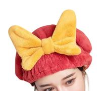 Pruojhw Panno ad asciugatura rapida per capelli, 27 x 26 cm, con fiocco, per asciugare i capelli bagnati, per casa, viaggi, vacanze, nuoto, doccia e bagno