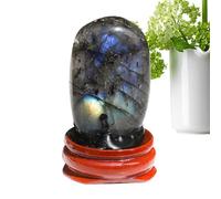 Pruojhw Pietre preziose di labradorite per il sollievo, pietra di preoccupazione labradorite - pietra di palma naturale che guarisce la pietra di preoccupazione della labradorite, pietra di yoga