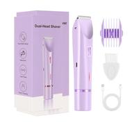 Pruojhw Rasoio elettrico per le donne | Strumento di toelettatura con due teste,Rasoi elettrici da 400 mAh per gambe da donna,Per aree pubbliche e intime, sotto i bracci, gambe, corpo, pelle,