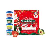 Pruojhw Set Di Balsamo Per Labbra, 4 Pezzi Senza Grasso Natale, Set Di Balsamo Per Labbra Secche Feste, Per Mattina E Notte Inverno Donne Ragazze Uomini Capodanno San Compleanno