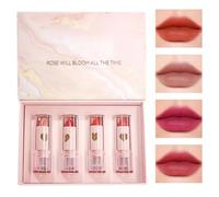 Pruojhw Set di trucco per rossetto opaco, tintura per labbra opaca | Set di trucco lucidalabbra in velluto a 4 colori | Kit di tintura per labbra impermeabile ad alto