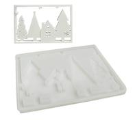 Pruojhw Stampo per albero di Natale in silicone | Stampo per modellatura per la decorazione di interni | Silicone per albero di Natale Facile sformatura per cemento gesso Artigiani Entusiasti artisti