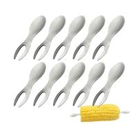 Pruojhw Supporto per pannocchie di mais, 10 pezzi, in acciaio, per forchette di mais, spiedini anti-combustione, per cucinare grigliate, per cucinare in casa, cibo all'aperto, barbecue e barbecue