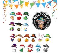 Pruojhw Targhetta di benvenuto per la porta di casa | Set di cartelli magnetici di benvenuto decorazione stagionale per Natale, Halloween, feste autunnali