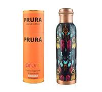 PRURA Borraccia in rame con taglio a diamante, a prova di perdite, contenitore in rame ayurvedico per sport, palestra, attività all'aperto, yoga
