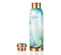 PRURA Bottiglia d'acqua in rame puro stampato - Anti-perdite ayurvedica in rame per sport, palestra, all'aperto, yoga, benefici per la salute (880,5 g)