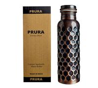 PRURA - Bottiglia per acqua in rame, a prova di perdite, in puro rame ayurvedico 900ml/30oz Design 10