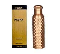 PRURA - Bottiglia per acqua in rame, a prova di perdite, in puro rame ayurvedico 900ml/30oz Design 17