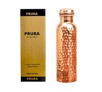 PRURA - Bottiglia per acqua in rame, a prova di perdite, in puro rame ayurvedico 900ml/30oz Design 9