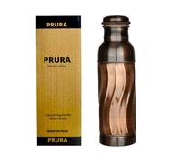 PRURA La Bottiglia di Rame Pura Stampata - Prova di Perdita, Benefici per la Salute di Ayurveda e Yoga - 300ml/30oz