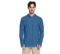 Prussian Blue - Felpa con cappuccio da uomo con protezione solare, a maniche lunghe, leggera, con protezione dai raggi UV, Blu Prussia, XXL