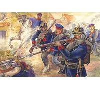 Prussian Line Infantry 1870-1871 4 Figures Officer On Horse 3 Soldiers 1:35 Kit