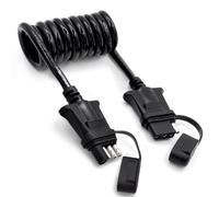 Prutomr Cavo di prolunga per rimorchio piatto a 4 poli, 1,5 m, 152,4 cm, connettore per rimorchio a 4 vie, cablaggio maschio e femmina con coperchio antipolvere in rame puro 18 AWG