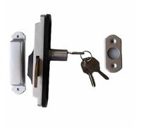 PRXFRWOW Serratura a Gancio for Porta Scorrevole for Porta in Lega di Alluminio Porta Stretta Spessore Porta da 15 mm a 35 mm Esterno con Chiave Maniglia Interna 1 pz