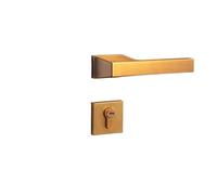 PRXFRWOW Serratura for Porta Interna della Camera da Letto, Serratura for Porta in Lega di Zinco Nera Americana, Maniglia for Porta in Legno massello(Yellow Bronze)