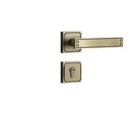 PRXFRWOW Serratura for Porta Interna in Stile Cinese, Camera da Letto, Lega di Zinco Nera, Maniglia Solida, con Anima in Rame, Serratura for Porta silenziosa(Bronze A Split Lock)