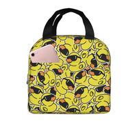 PRyLqKS Divertente paperella di gomma con occhiali da sole, borsa per il pranzo, compatta, riutilizzabile, per donne e uomini, scuola, ufficio, lavoro, 6 l