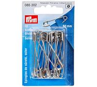 Prym 085202 Spille di sicurezza, argento, 50 mm, 12 pezzi