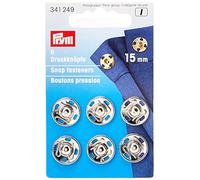 Prym Silver Brass Fasteners, Ottone, 15 mm
