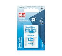 Prym Doppio ago universale per macchina da cucire 152918, 130/705, 100/6,0 mm, N. 80-100, Argento
