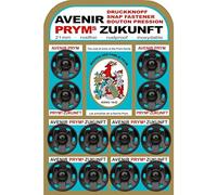 Prym 21mm Sew-On Snaps, 12 Sets, Black Zukunft-Bottoni a Pressione da Cucire, in Ottone, 21 mm, Colore: Nero