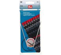 Prym 212120 MS - Ferri circolari per Lavorare a Maglia, 40 cm, 3,00 mm, in Ottone, 3 mm, Colore: Argento