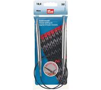 Prym 212232 - Ferri circolari MS 60 cm, 10 mm, in ottone, 10 mm, colore: Argento