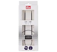 Prym 215 201 Ferro da Maglia Circolare ergonomico Carbonio 2.5/60, Nero, Taglia unica