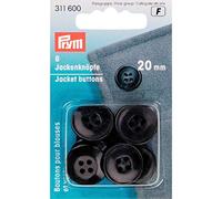 Prym 311600 - Bottoni per giacca, 20 mm, colore: Nero