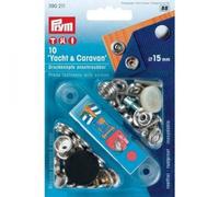 Prym 390211 - Bottoni a pressione da avvitare, per yacht/caravan, 10 pezzi, colore: Argento