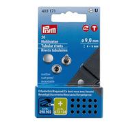 Prym 403171 - Rivetti cavi, 4-6 mm, in ottone argentato, 20 pezzi per Vario Creative Tool