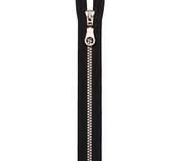 Prym 468753 - Cerniera lampo S14, divisibile, 75 cm, nero/oro rosa