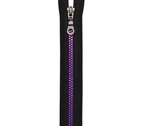 Prym 468755-1 Chiusura con Cerniera, Poliestere plastica Lega di Alluminio, Nero/Viola, 75 cm
