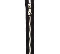 Prym 468801 - Cerniera lampo S14, divisibile, 80 cm, colore: Nero/Oro