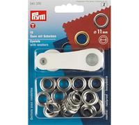 Prym - 541370, Occhielli con rondelle, Ø 11 mm, Argento (silber)