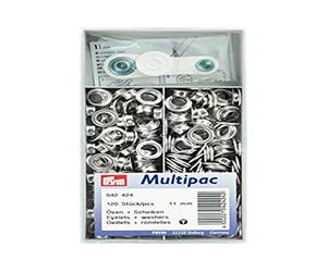Prym 542424-1 Eyelets And Washers, Ottone, Silver, 11 mm