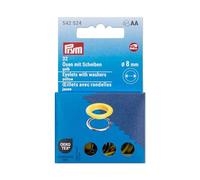 Prym 542524 Occhielli con disco, 8 mm, giallo/argento, compatibili con Vario Creative Tool