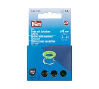 Prym 542525 Occhielli con disco, 8 mm, verde chiaro/argento, compatibili con Vario Creative Tool
