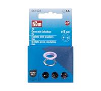 Prym 542528 - Occhielli con disco, 8 mm, colore: viola/argento, compatibile con Vario Creative Tool