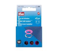 Prym 542529 - Occhielli con disco, 8 mm, colore: rosa/argento, compatibile con Vario Creative Tool