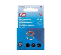 Prym 542530 - Occhielli con dischi, 8 mm, colore: marrone scuro/argento, compatibile con Vario Creative Tool