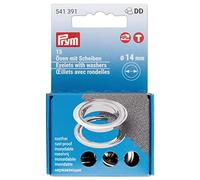 Prym 542542 Ösen Scheiben, 11 mm, Rot/silberfarbig, vearbeitbar mit Dem Vario Creative Tool Occhielli con rondelle, Rosso/Argento, lavorabili, Ottone, 14 mm, 15 Stück, unità