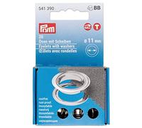Prym 542542 Ösen Scheiben, Rot/silberfarbig, vearbeitbar mit Dem Vario Creative Tool Occhielli con rondelle, Rosso/Argento, lavorabili, Ottone, 11 mm, 20 Stück, unità