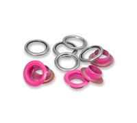 Prym 542542 Ösen Scheiben, Rot/silberfarbig, vearbeitbar mit Dem Vario Creative Tool Occhielli con rondelle, Rosso/Argento, lavorabili, Pink, Ø 11 mm, 20 unità