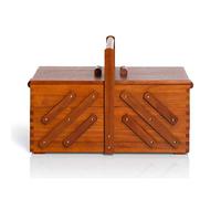 Prym 612551-Scatola Scuro, L Cestino da Cucito, Legno, Marrone, Large