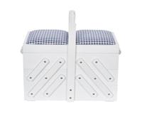 Prym Nähkasten Holz M Weiß mit Stoff Cassetta portalavoro Legno Bianco con Tessuto