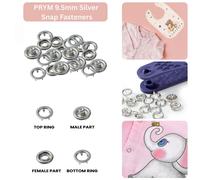 PRYM 9.5mm Argento Bottoni Automatici Vestiti Bambino Artigianato 10-1000 Set